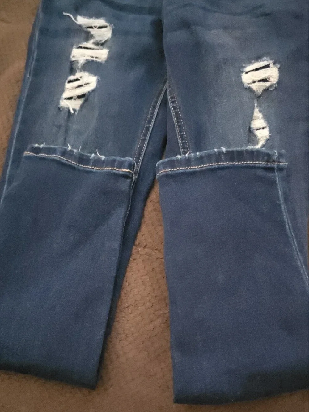 JUSTICE: Dark Blue Distressed Girls Jeans
